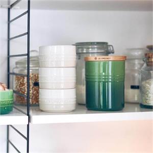 Le Creuset Bamboo Green Stoneware Medium Storage Jar with Wooden Lid